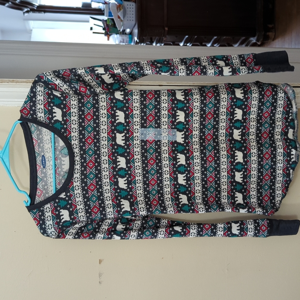 Waffle thermal Christmas top